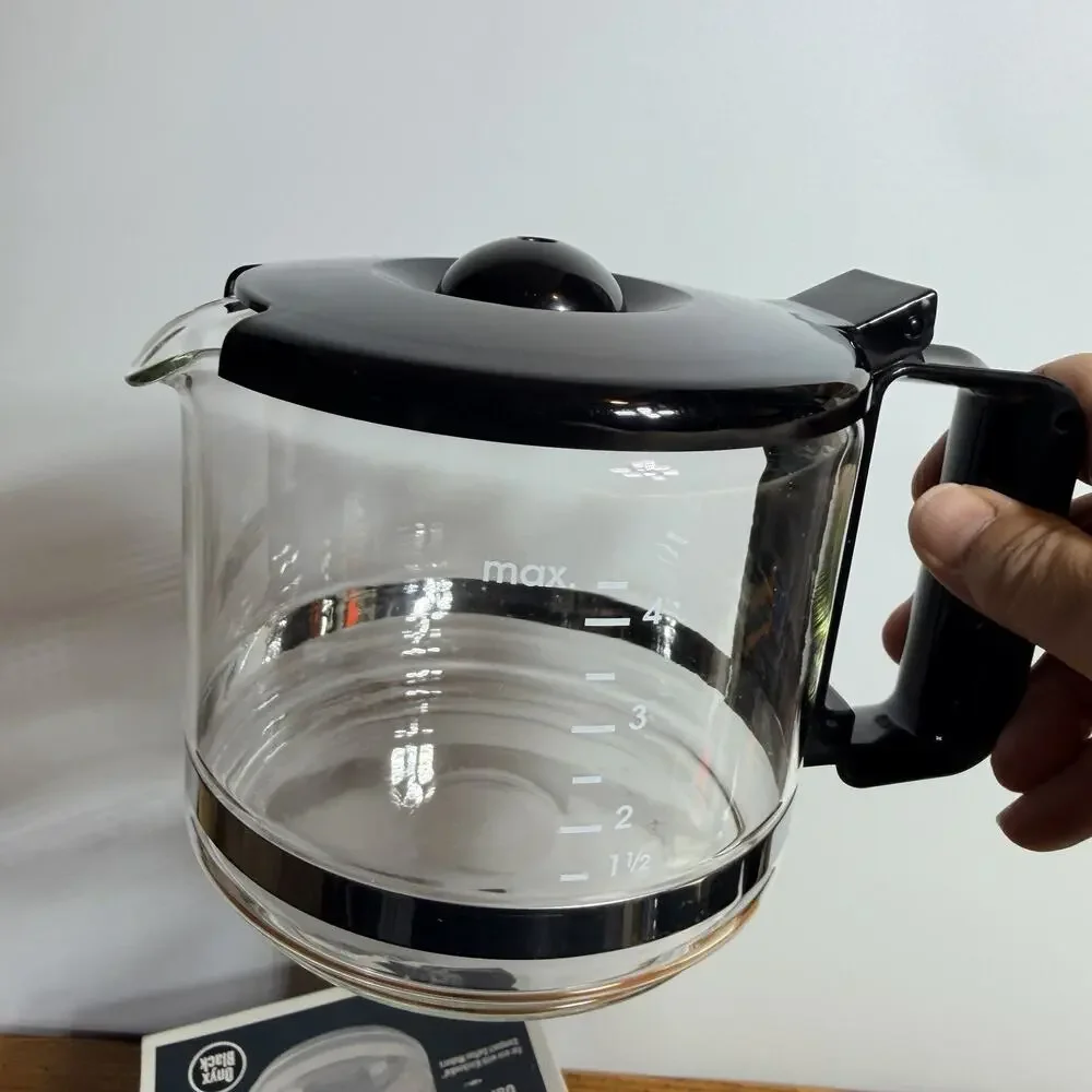 KITCHENAID 4 CUP CARAFE REPLACEMENT GLASS COFFEE POT W/ LID BLACK KCM04CBL * NEW